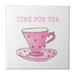 Niedliche Zeit für Tee-Rosa-Wasserfarben-Teacup Fliese<br><div class="desc">Die Zeit für Tee pink Aquarell Teacup Design würde Ihre Oberflächen gerettet und gut aussehen - ein ideales Geschenk für den Teetrinker in Ihrem Leben. Passende Geschenke und Wohngestaltung Accessoires im Shop erhältlich. Der Text ist eine Vorlage,  sodass Sie anpassen können,  um Ihre Bedürfnisse Anzug.</div>