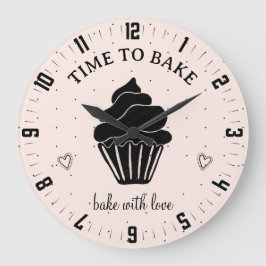 Niedliche Zeit zum Backen von Bäckereien Große Wanduhr