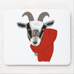 Niedliche Ziege, die einen Schal trägt Mousepad
