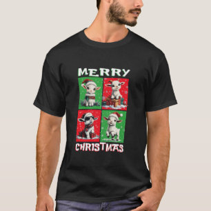 Niedliche Ziege Santa Animals Lover Frohe Weihnach T-Shirt