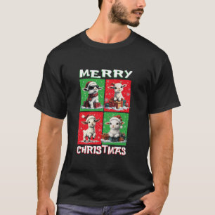 Niedliche Ziege Santa Animals Lover Frohe Weihnach T-Shirt