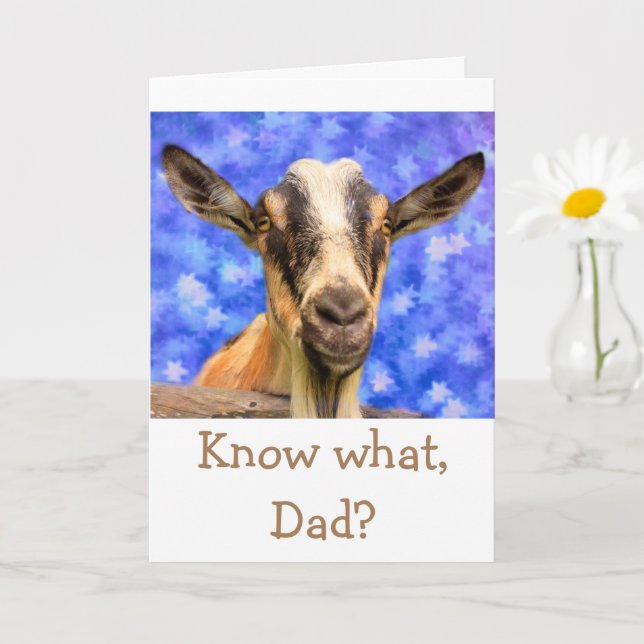 Niedliche Ziege zum Vater Geburtstag Karte (Kleine Pflanze)
