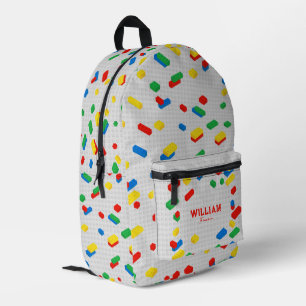 Niedliche Ziegel Gebäude Blockiert Kinder Bedruckter Rucksack