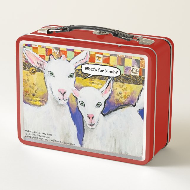 Niedliche Ziegen Art Metal Lunch Box (Rückseite)