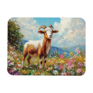 Niedliche Ziegenfarbene Wildblume Weiden flexibel Magnet