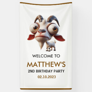 Niedliche Ziegenfarm Tiere 2. Geburtstag Party Wil Banner