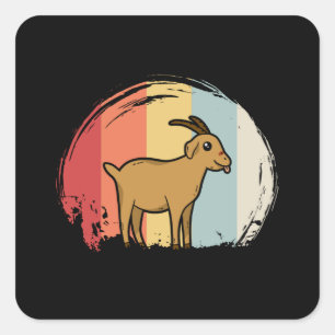 Niedliche Ziegenrückführung Quadratischer Aufkleber