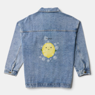 Niedliche Zitronenfrüchte Cartoon Blasen Veranscha Jeansjacke