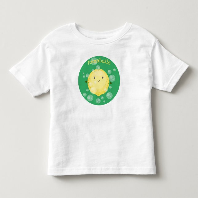 Niedliche Zitronenfrüchte Cartoon Blasen Veranscha Kleinkind T-shirt (Vorderseite)