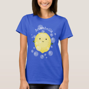Niedliche Zitronenfrüchte Cartoon Blasen Veranscha T-Shirt