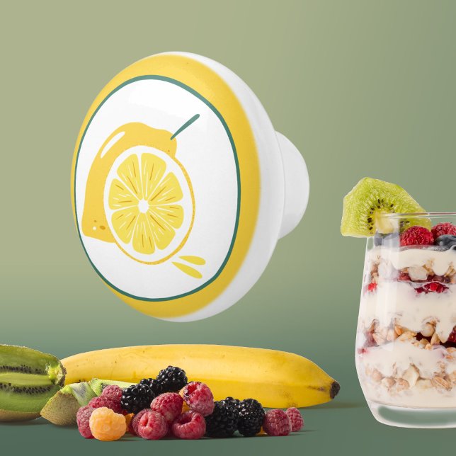 niedliche Zitronenfruchtküche Keramikknauf (Von Creator hochgeladen)