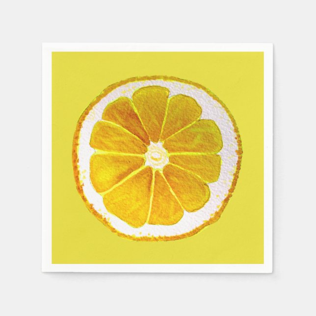 Niedliche Zitronenwasserfarben-Illustration Serviette (Vorderseite)