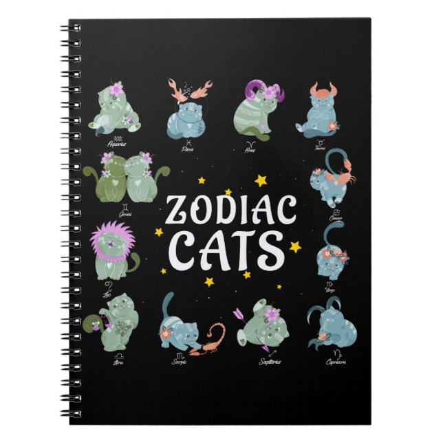 Niedliche Zodiac-Signalkatze Lover Astrologie Notizblock (Vorderseite)