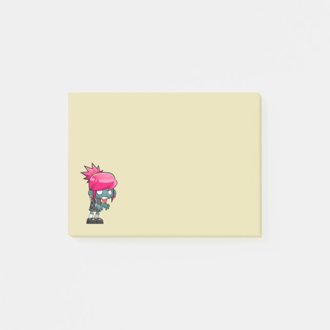 Niedliche Zombie Girl Illustration Post-it Klebezettel (Vorderseite)