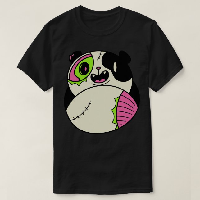 Niedliche Zombie Panda Funny Halloween Tiere T-Shirt (Design vorne)