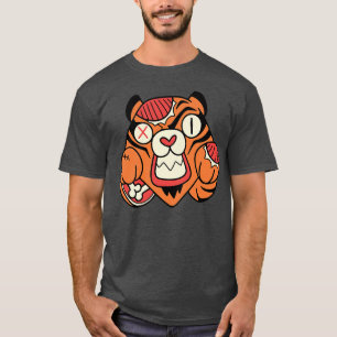 Niedliche Zombie Tiger Funny Halloween Tiere T-Shirt