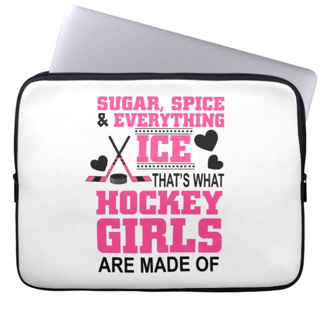 niedliche Zucker- und Gewürzhockeymädchen Laptopschutzhülle (Vorderseite)