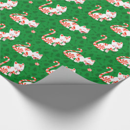 Niedliche Zuckerstange-Katze Geschenkpapier