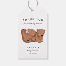 Niedliche Zweibären Thema Kinderdusche Danke Geschenkanhänger