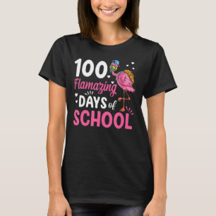 Niedlichen 100 Tage Flamingo Schule 100th D T-Shirt