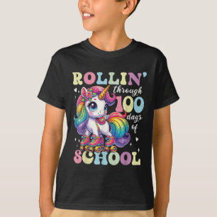 Niedlichen 100 Tage Schulmädchen Einhorn 100. T-Shirt