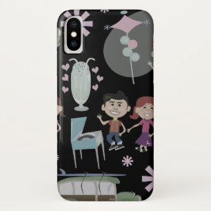 Niedlichen 50er-Kinder retro-Illustrationsmuster Case-Mate iPhone Hülle