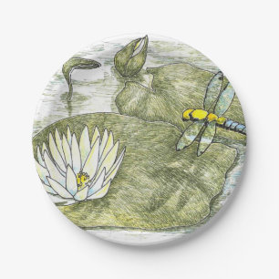 Niedlichen 7 Zoll- und Lilly-Pad-Blume-Papiere, Te Pappteller