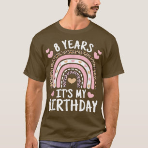 Niedlichen 8 Jahre alt 8. Geburtstag Regenbogen le T-Shirt