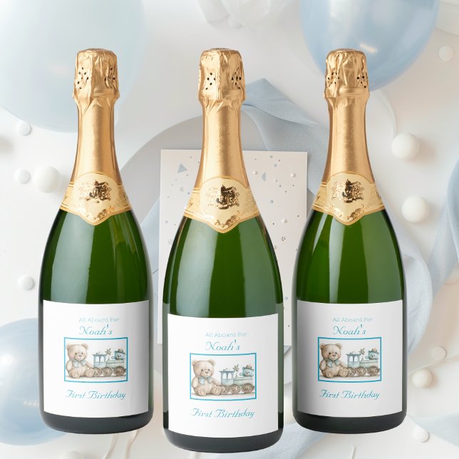 Niedlichen alle an Bord des ersten Jahres Geburtst (All A Board Wine Labels)