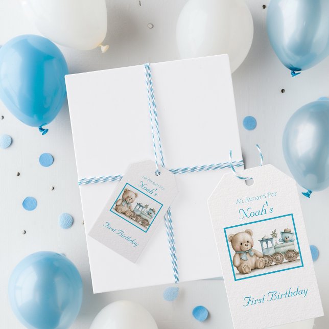 Niedlichen alle an Bord des ersten Jahres Geburtst Geschenkanhänger (All A Board Gift Tags )