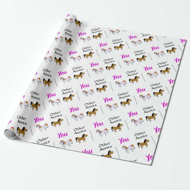 Niedlichen andere Tanten Tante Unicorn Muster Gebu Geschenkpapier (Ungerollt)