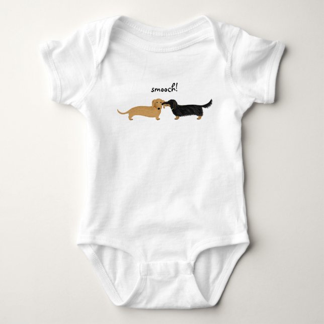 Niedlichen Dackel-Hundeliebhabers Dackelnsmooch-| Baby Strampler (Vorderseite)