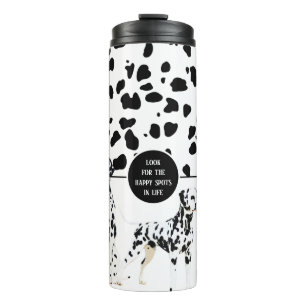 Niedlichen Dalmatiner Schwarz-Weiß-Happy-Spots Thermosbecher