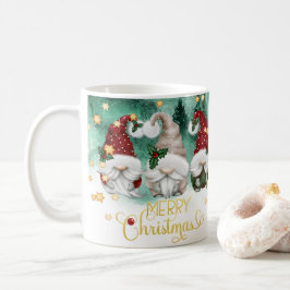 Niedlichen drei Gnomes frohe Weihnachtswälder Kaffeetasse