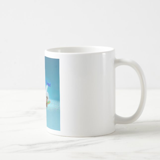 Niedlichen drei Hunde wünschen viel Glück im neuen Kaffeetasse (Rechts)