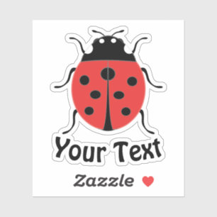 Niedlichen kleine Ladybug gewährt viel Glück und Aufkleber
