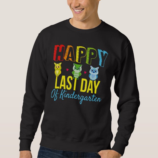 Niedlichen Owls glücklich letzten Tag Kindergarten Sweatshirt (Vorderseite)