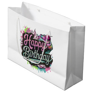 Niedlichen Teenager-Mädchen Happy Birthday Große Geschenktüte