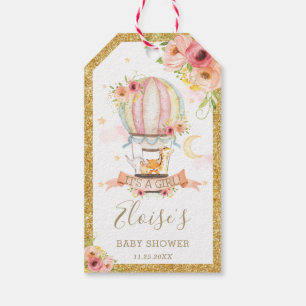 Niedlichen Tiere Heißluftballon Babydusche Geburt Geschenkanhänger