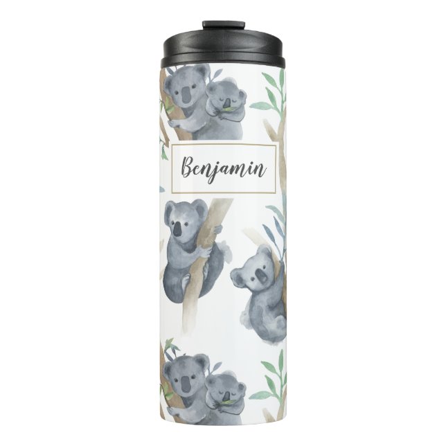 niedlichen Tiere Koala Personalisiert Baby Thermosbecher (Vorderseite)