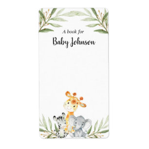 Niedlichen Tiere Safari Babydusche mit Aufklebern