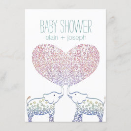 Niedlichen Tonnen LIEBE Elefant Baby Dusche Neutra Einladung