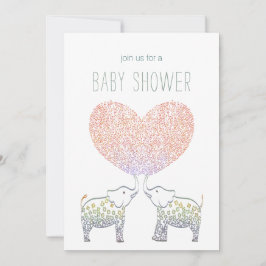 Niedlichen Tonnen LIEBE Elefant Heart BABY SHOWER Einladung
