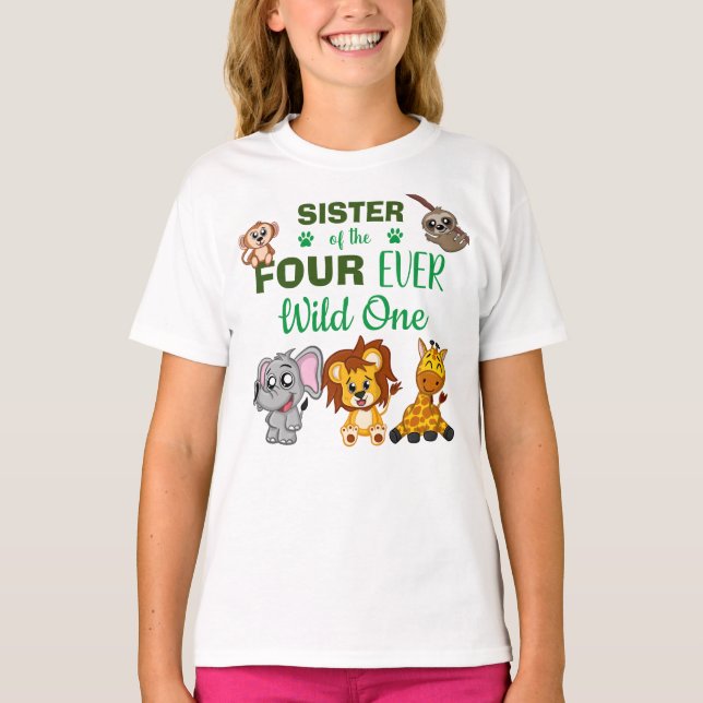 Niedlichen Vier Ever Wild Jungle Safari Tierister T-Shirt (Vorderseite)