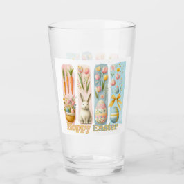 Niedlichen Vier vertikale Wasserfarbe Osterfeier Glas