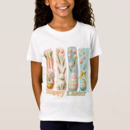 Niedlichen Vier vertikale Wasserfarbe Osterfeier T-Shirt