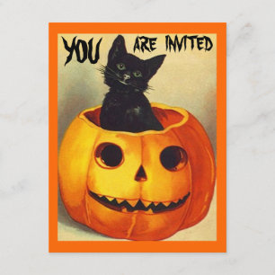 Niedlichen Vintage Halloween-Party Einladungen