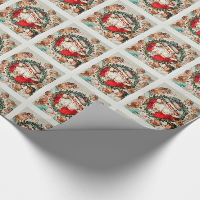 Niedlichen Vintage Kinder Telefon Weihnachten Weih Geschenkpapier (Ecke)
