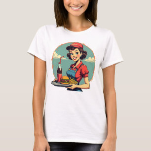 Niedlichen Vintagen 1950er Jahre Carhop Retro for  T-Shirt
