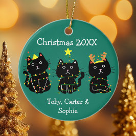 Niedlichen Weihnachtsbeleuchtung Individuelle Name Keramik Ornament